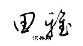 梁锦英田雅草书个性签名怎么写