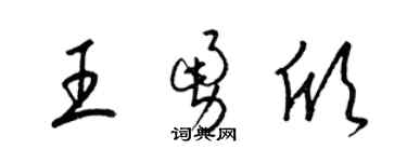 梁锦英王勇欣草书个性签名怎么写