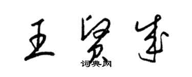 梁锦英王贤成草书个性签名怎么写