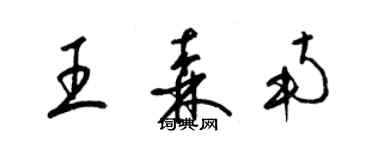 梁锦英王森南草书个性签名怎么写