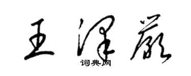 梁锦英王泽严草书个性签名怎么写