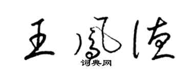 梁锦英王凤德草书个性签名怎么写