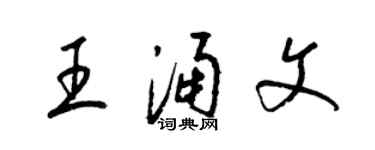 梁锦英王涌文草书个性签名怎么写