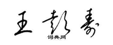 梁锦英王彭寿草书个性签名怎么写