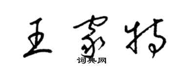 梁锦英王家特草书个性签名怎么写
