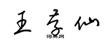 梁锦英王存仙草书个性签名怎么写