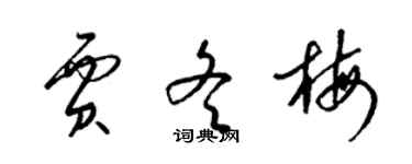 梁锦英贾冬梅草书个性签名怎么写