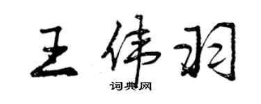 曾庆福王伟羽行书个性签名怎么写