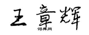 曾庆福王章辉行书个性签名怎么写