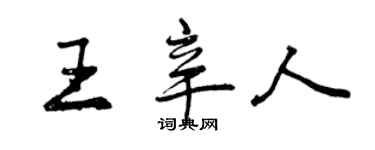 曾庆福王辛人行书个性签名怎么写