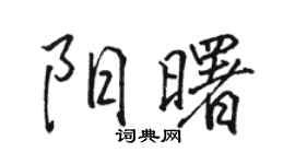 骆恒光阳曙行书个性签名怎么写