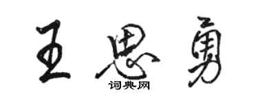 骆恒光王思勇行书个性签名怎么写
