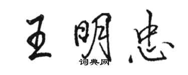 骆恒光王明忠行书个性签名怎么写