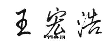 骆恒光王宏浩行书个性签名怎么写