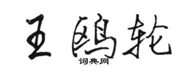 骆恒光王鸥轮行书个性签名怎么写