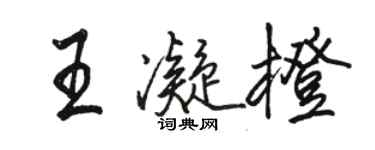 骆恒光王凝橙行书个性签名怎么写