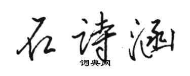 骆恒光石诗涵行书个性签名怎么写