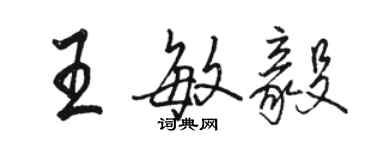 骆恒光王敏毅行书个性签名怎么写