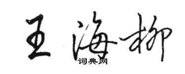 骆恒光王海柳行书个性签名怎么写