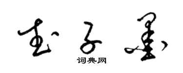 梁锦英武子墨草书个性签名怎么写