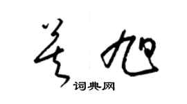 梁锦英莫旭草书个性签名怎么写
