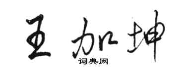 骆恒光王加坤行书个性签名怎么写