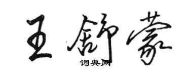 骆恒光王舒蒙行书个性签名怎么写