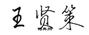 骆恒光王贤策行书个性签名怎么写