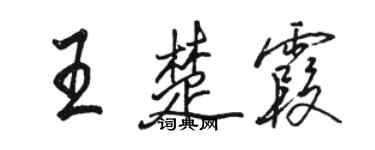 骆恒光王楚霞行书个性签名怎么写