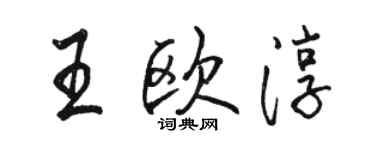 骆恒光王欧淳行书个性签名怎么写