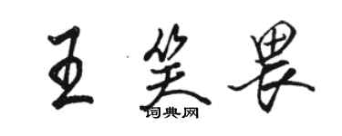 骆恒光王笑畏行书个性签名怎么写