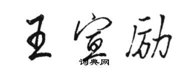 骆恒光王宣励行书个性签名怎么写