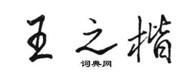 骆恒光王之楷行书个性签名怎么写