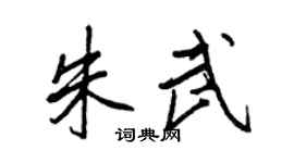 王正良朱武行书个性签名怎么写