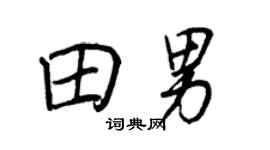 王正良田男行书个性签名怎么写