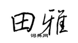 王正良田雅行书个性签名怎么写