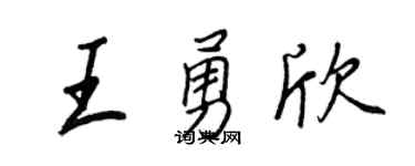 王正良王勇欣行书个性签名怎么写