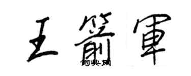 王正良王箭军行书个性签名怎么写