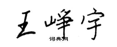 王正良王峥宇行书个性签名怎么写