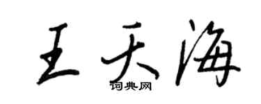 王正良王夭海行书个性签名怎么写