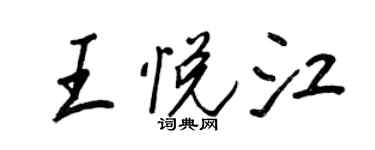 王正良王悦江行书个性签名怎么写