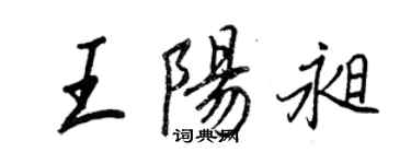 王正良王阳昶行书个性签名怎么写
