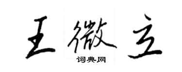 王正良王微立行书个性签名怎么写