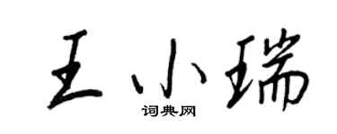 王正良王小瑞行书个性签名怎么写