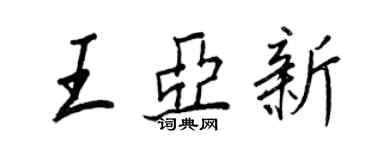 王正良王亚新行书个性签名怎么写