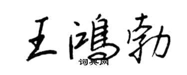 王正良王鸿勃行书个性签名怎么写
