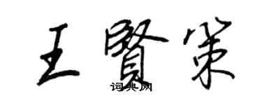 王正良王贤策行书个性签名怎么写