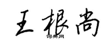 王正良王根尚行书个性签名怎么写