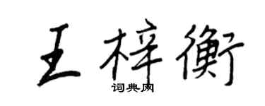 王正良王梓衡行书个性签名怎么写