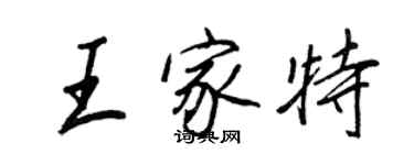 王正良王家特行书个性签名怎么写